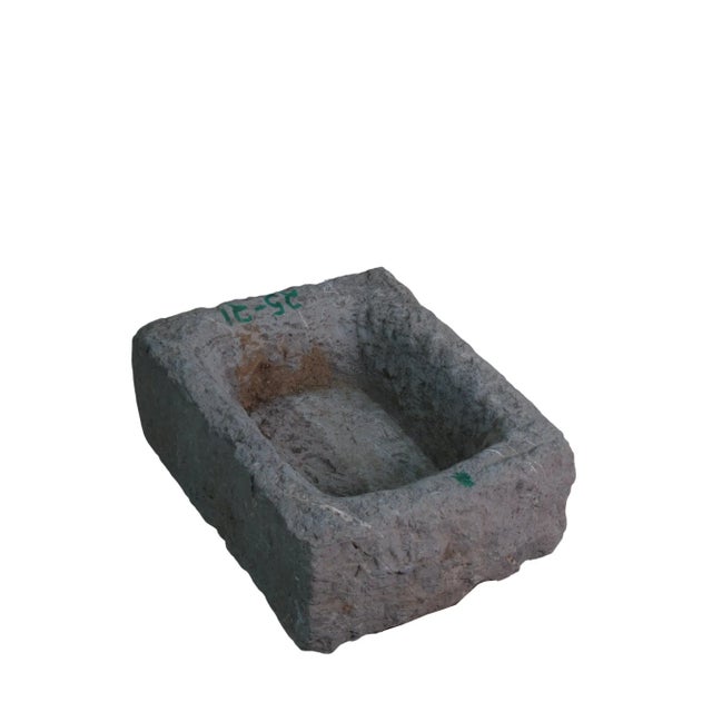 19" Inch Long Hand Chiseled Stone Trough 24-21 For Sale In Greensboro - Image 6 of 6