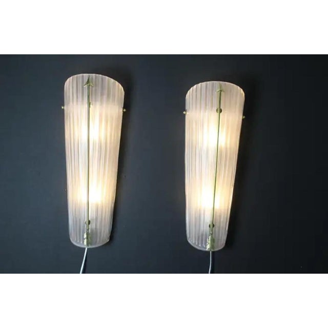 Large White Glass Sconces in the style of Petitot, 1990s, Set of 2 For Sale - Image 10 of 14