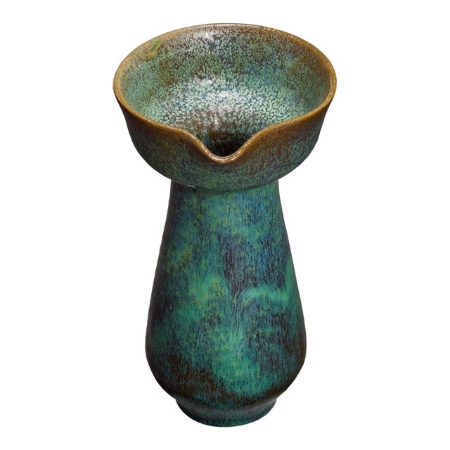 Otto and Gertrud Natzler Rare Pitcher Form With Cupped Top, 1960 C. For Sale