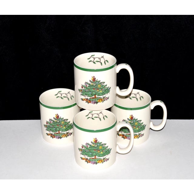 Mid-Century Modern 1990s Spode Christmas Tree Mugs-Set of 4 For Sale - Image 3 of 5