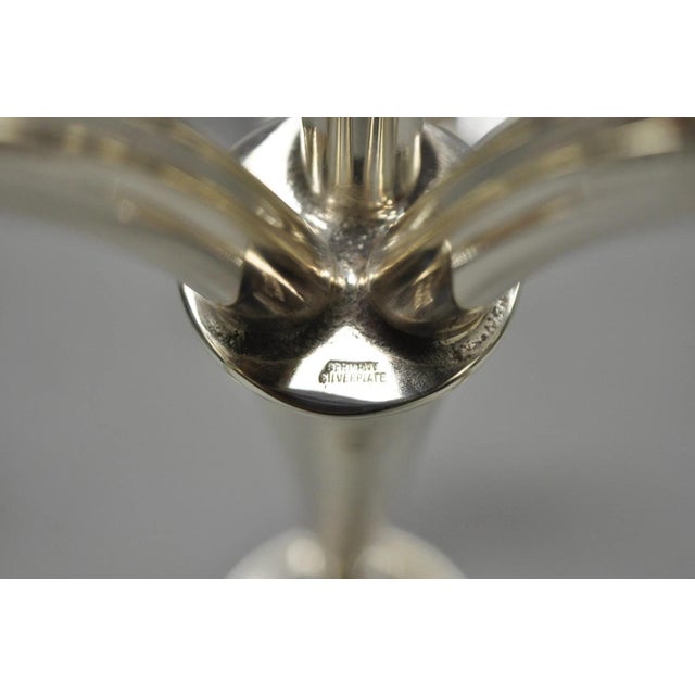 Mid 20th Century Vintage Wilhelm Wagenfeld for WMF Silver Plated Modern Candelabra Candle Holder For Sale - Image 5 of 15