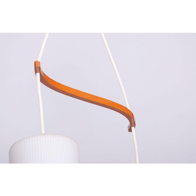 Mid-Century Modern Mid-Century Chandelier in Beech and Glass from Dřevo Humpolec, Czech, 1950s For Sale - Image 3 of 11