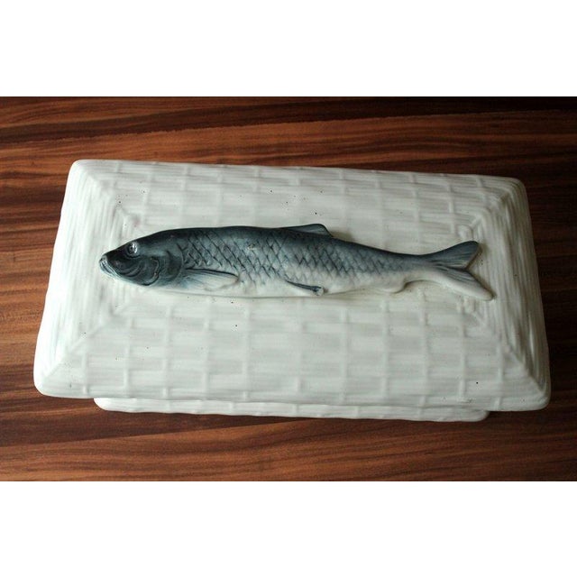 Ceramic 1950s Original Old German Ceramic Fish Pot - Herring Pot - Beautifull Kitchen Decoration For Sale - Image 7 of 11