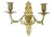 Pair of antique brass cherub and acanthus leaf candle sconces in the Louis XVI style with leaf flourishes on the base and...