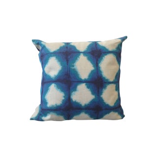Indigo and Denim Pillow For Sale