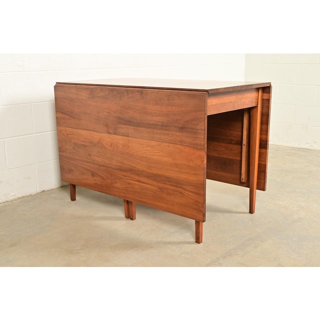Henkel Harris Federal Solid Walnut Drop Leaf Dining Table, Circa 1960s For Sale - Image 9 of 13