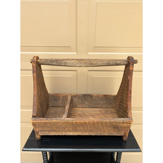Mid 19th Century 19th Century Hand Hewn Pine Garden Trug With Original Patina For Sale - Image 5 of 16