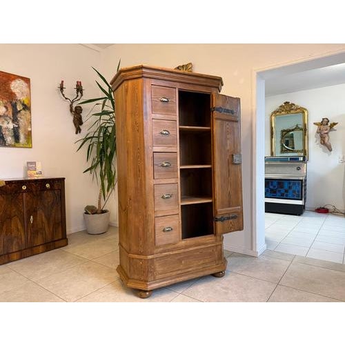 Farmhouse Bread Cabinet in Wood For Sale - Image 17 of 18