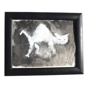 Martha Holden Framed "Kitty" Contemporary Abstract Ink Drawing
