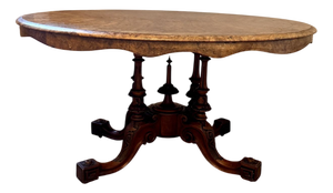 Antique Victorian Burr Walnut Table, 1860