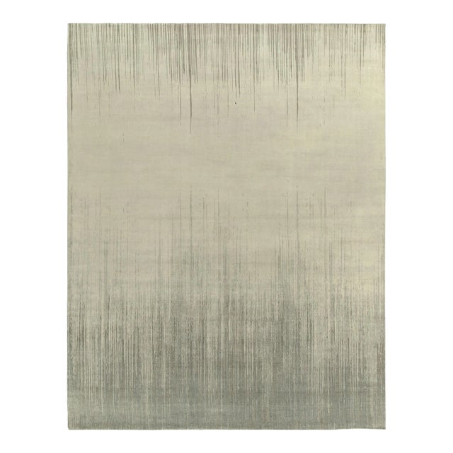 Rug & Kilim’s Modern Abstract Rug in Gray, Beige and Blue Painterly Patterns For Sale