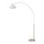 1960s Nova of California Simple Morelli Nickel Floor Lamp - Mid Century Modern Arc Lamp, Satin Nickel, Steel Base, Lucite Shade, Dimmable For Sale