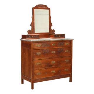 Antique Art Nouveau Mahogany Chest of Drawers, Italy For Sale