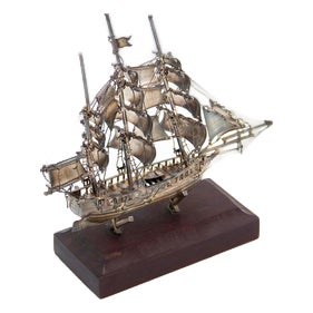 Miniature Silver Caravel For Sale