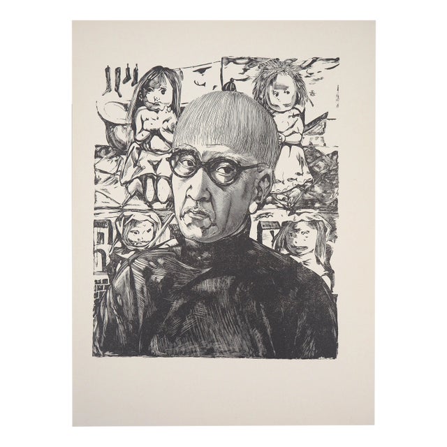 Léonard Tsuguharu Foujita, Self-Portrait, Woodcut For Sale