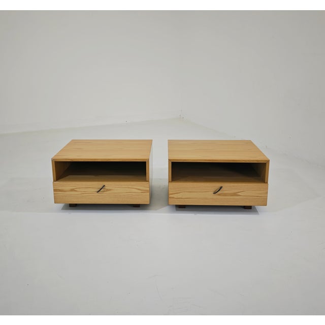 Wood Wooden Bedside Tables by Saporiti Italia, 1980, Set of 2 For Sale - Image 7 of 18