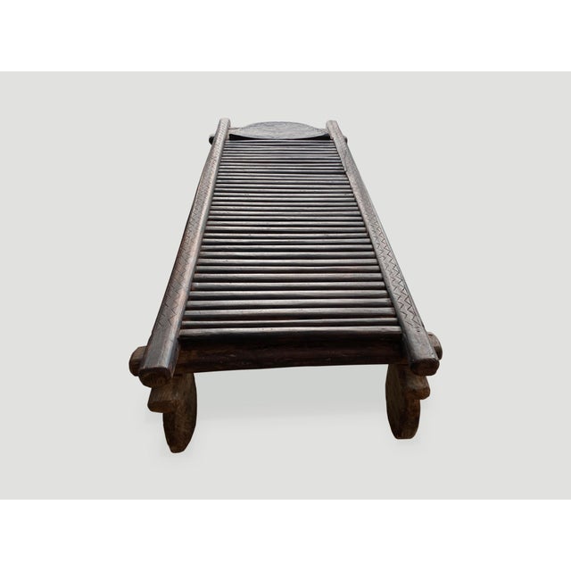 Vintage Wooden African Wabi Sabi Bench or Coffee Table For Sale In New York - Image 6 of 18