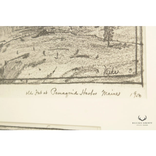 American North-East Set Four Scenic Lithographs, Custom Framed For Sale - Image 9 of 12