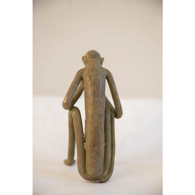 Vintage African Sitting Monkey Eating Banana Sculpture For Sale In New York - Image 6 of 8