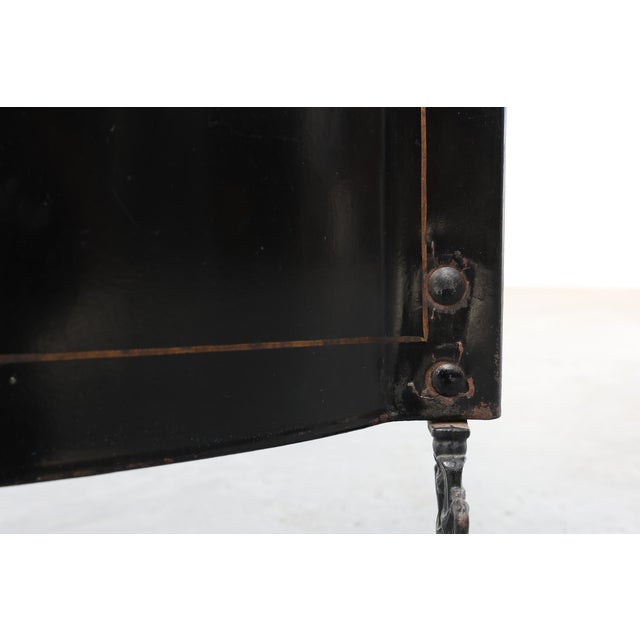 Art Nouveau Black Lacquer Fire Screen with Floral Motif, France, 1910 For Sale - Image 10 of 13