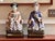 Blue Mid-20th Century Japanese Export Famille Rose Style Emperor & Empress Statues - A Pair For Sale - Image 8 of 10
