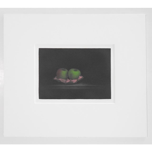 Late 20th Century Tomoe Yokoi Green Apples Still Life Mezzotint For Sale In Seattle - Image 6 of 6