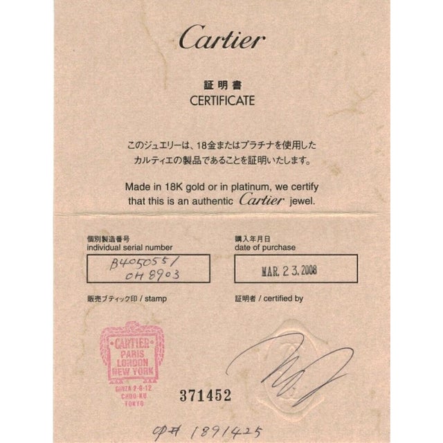 Mid 20th Century Cartier Mini Love 1 Diamond 18k Gold Band Ring w/Cert - Size 5.5 For Sale In Miami - Image 6 of 6