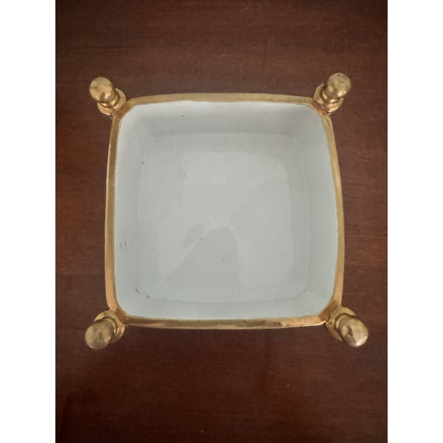 Sky Blue Early 20th Century Morimura French Empire Style Blue Floral Cachepot For Sale - Image 8 of 9