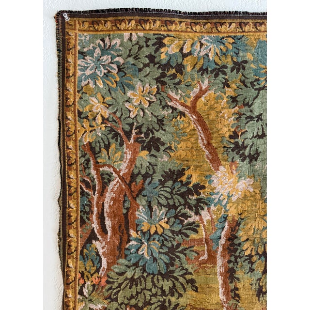 Forest Green French Verdure Tapestry, Mid-20th C Reproduction For Sale - Image 8 of 12