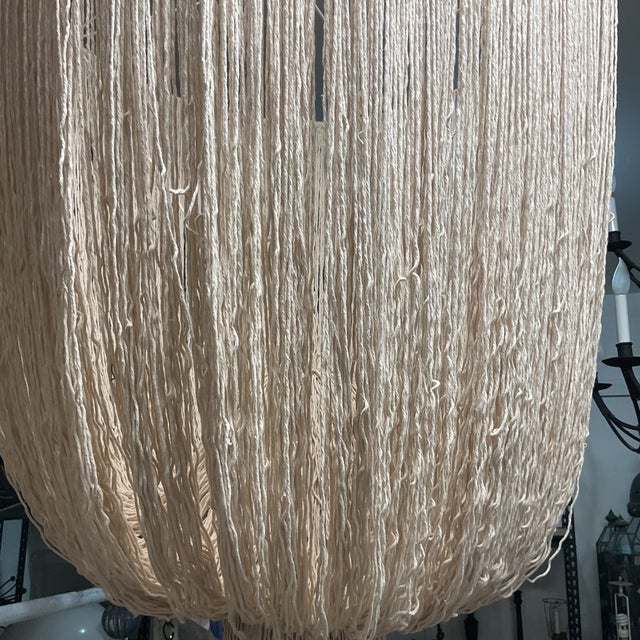 Pair of Very Large Cotton String Chandeliers For Sale In West Palm - Image 6 of 10