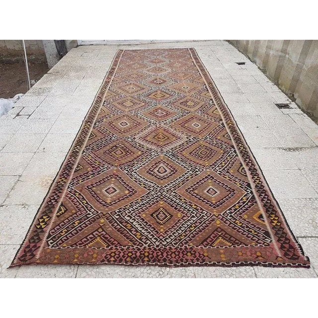 1960s Vintage Turkish Kilim Runner - 5′ × 14′11″ For Sale - Image 11 of 11