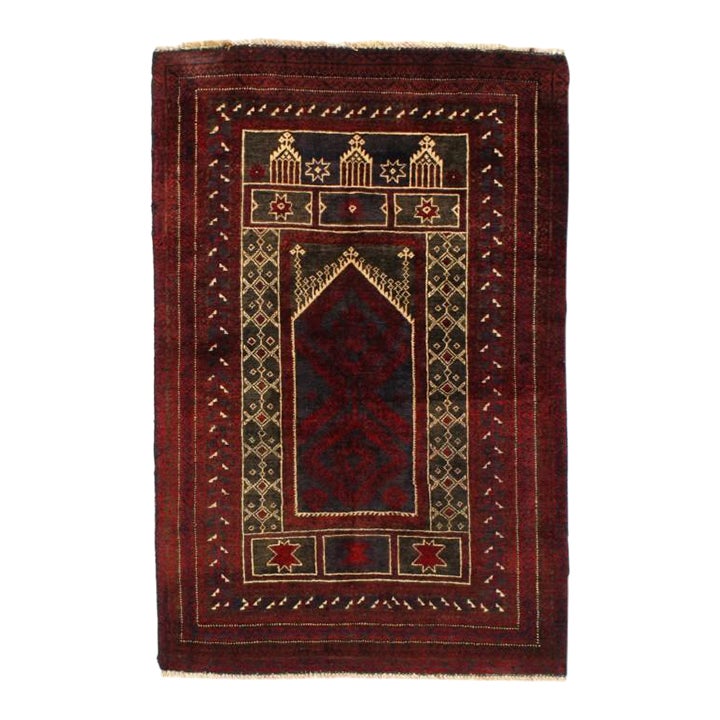 Red Balouchi Prayer Rug Chairish