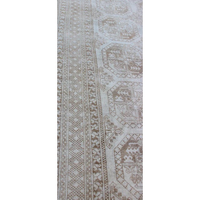 Turkish Rug With Multi-Medallions in Tribal Ersari Design With Brown & Neutrals For Sale - Image 10 of 13