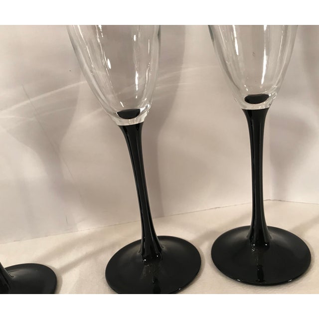 Vintage Black Stem Wine Glasses Set of 4 Chairish