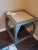 Contemporary Contemporary Distressed Wood With Marble Top End Table For Sale - Image 3 of 9