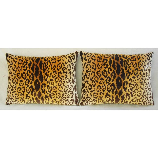 Scalamandre Silk Leopardo Leopard Velvet & Mohair Feather/Down Pillows 24" X 14" - Pair For Sale - Image 4 of 5