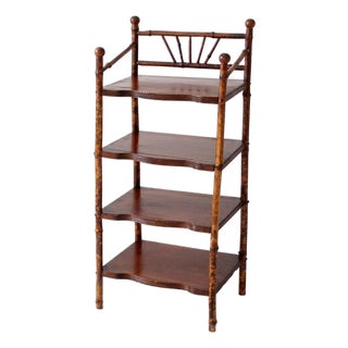 Antique Bamboo Etagere Shelf For Sale