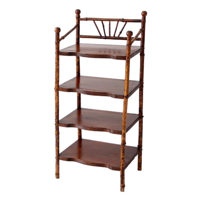 Antique Bamboo Etagere Shelf For Sale