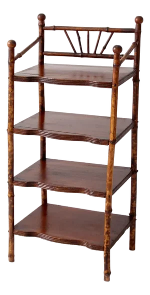 Antique Bamboo Etagere Shelf