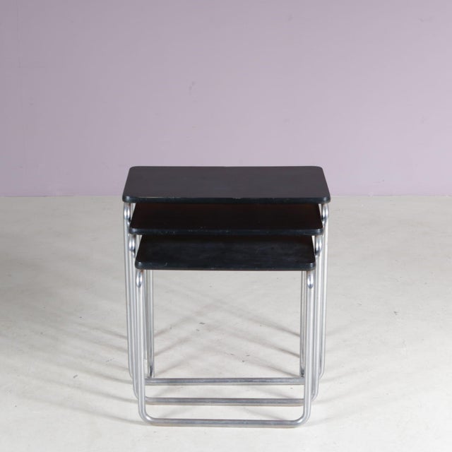 Nesting Tables by Jan Schrofer for Ahrend de Cirkel, Netherlands, 1930s For Sale - Image 3 of 10