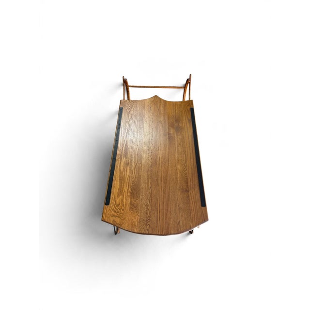 Vintage Custom Made Solid Oak Sliegh Coffee Table For Sale - Image 4 of 4
