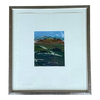 Framed Abstract Landscape Monotype Print For Sale
