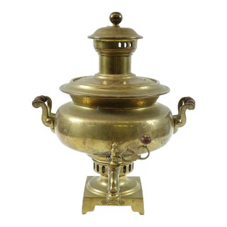 Antique Brass Russian Samovar 19th Century With Stamps 11 For Sale