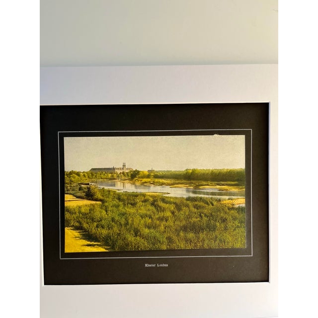 1924 gorgeous book illustration of German castle with lake in foreground. Matted and ready to frame.