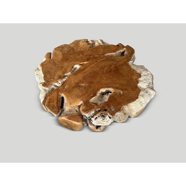 Brown Andrianna Shamaris Sculptural Century Old Teak Wood Coffee Table For Sale - Image 8 of 18