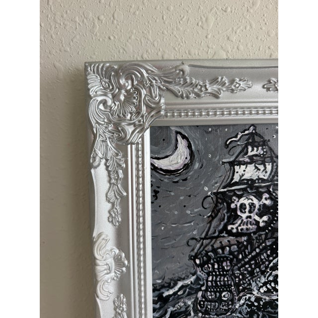 Serg Graff “Pirate Ghost Ship” Original Painting, Ship Seascape, Nautical Art For Sale - Image 4 of 9