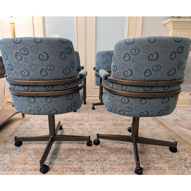 Milo Baughman Style Chromcraft Swivel Office or Dining Chairs - Set of 4 For Sale In Raleigh - Image 6 of 17