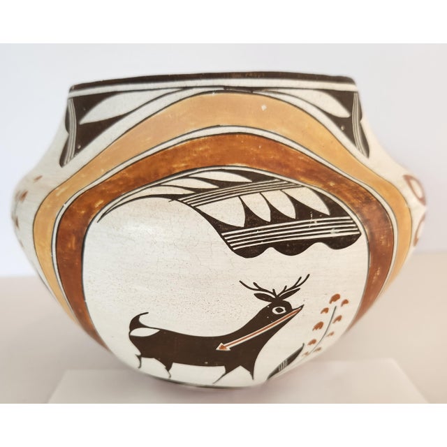 Sculpture Materials Vintage, Native American, Acoma Pueblo Olla Vessel Depicting the Acoma Bird, Signed by Rose Chino For Sale - Image 7 of 8