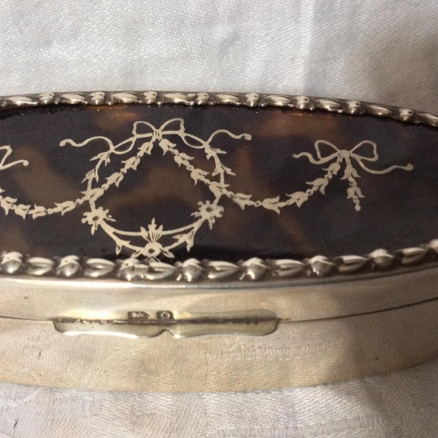 Antique English Sterling Silver Dresser Box For Sale - Image 4 of 9