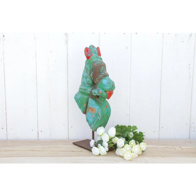 Aqua Antique Temple Horse Head Bust For Sale - Image 8 of 9